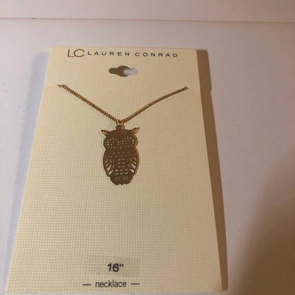 LC Lauren Conrad Gold Tone Owl Pendant Necklace - Picture 7 of 8
